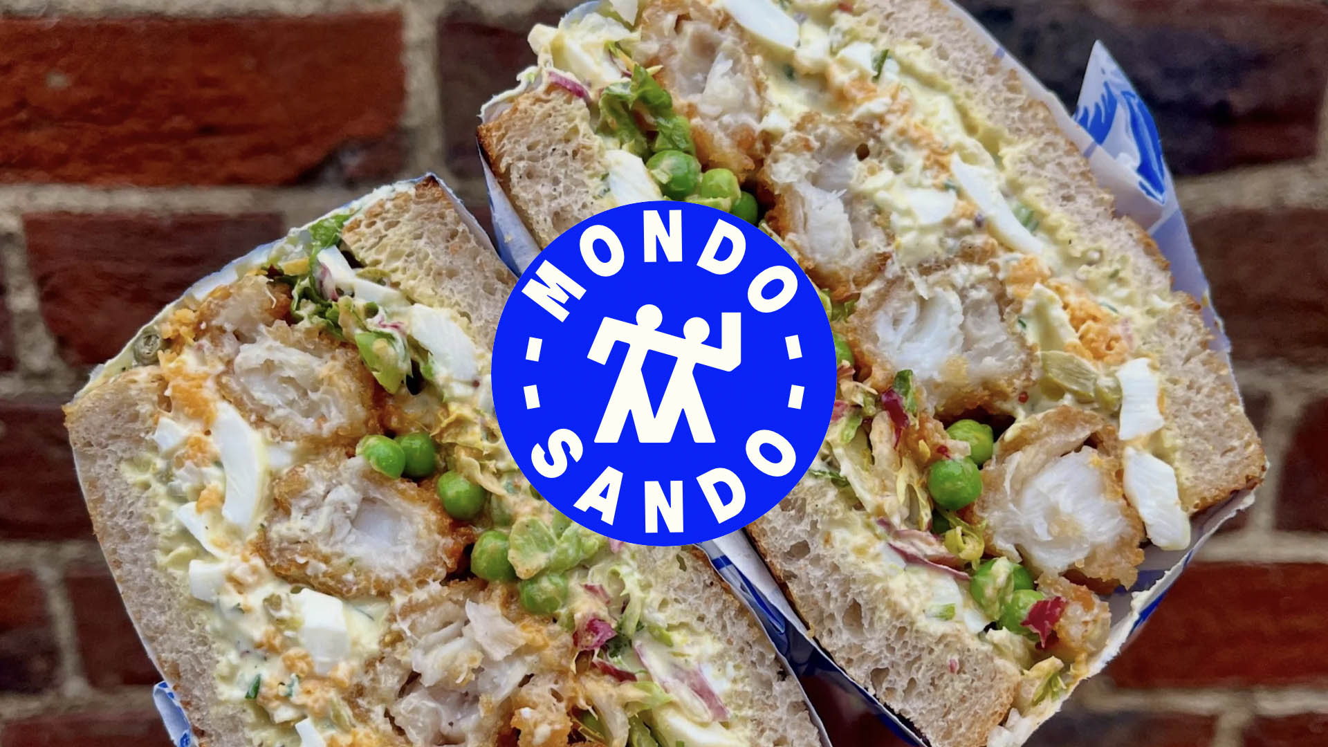 A photo of a Mondo Sando Sandwich.