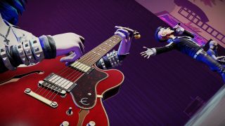 Stage Tour screenshot showing guitar in avatar's hands