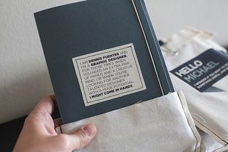 Dennis Fuentes sent out his portfolios in custom fabric envelopes