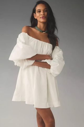 Mare Mare x Anthropologie Off-The-Shoulder Puff-Sleeve Mini Dress