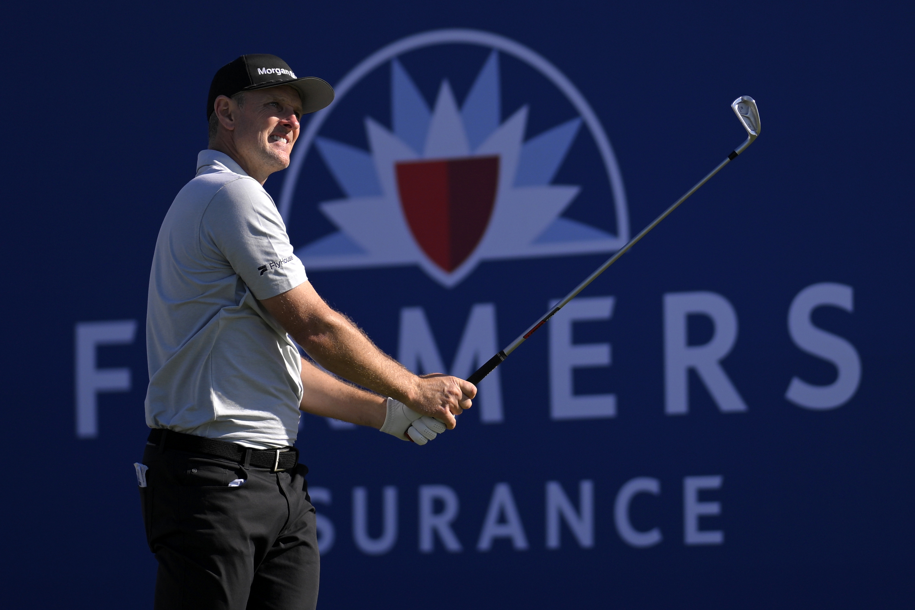 Justin Rose hits a shot at the Farmers Insurance Open