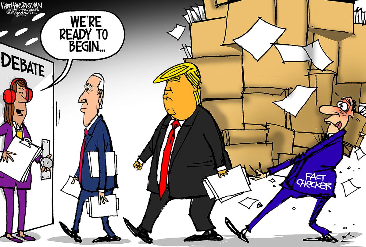 Political Cartoon U.S. Trump Biden debate fact check | The Week