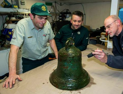 Divers recover bell from long-lost British shipwreck