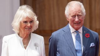 Queen Camilla and King Charles III during a Ceremonial Welcome at State House