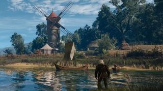 The Witcher 3 - Geralt standing in front of a lake for an hour and a half