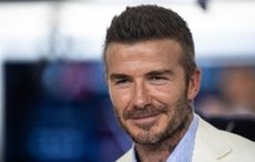 David Beckham looks on from the Red Bull Racing garage before the F1 Grand Prix of Bahrain at Bahrain International Circuit on March 31, 2019 in Bahrain, Bahrain. 
