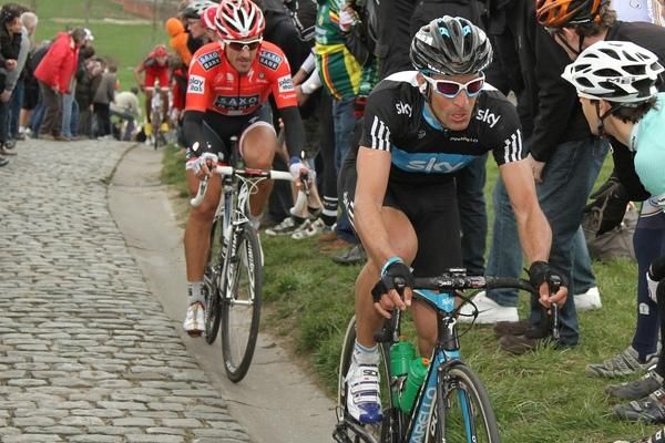Juan Antonio Flecha Giannoni (Sky Professional Cycling Team) leads over the Paterberg.