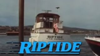 The title card for Riptide, with a boat named Riptide