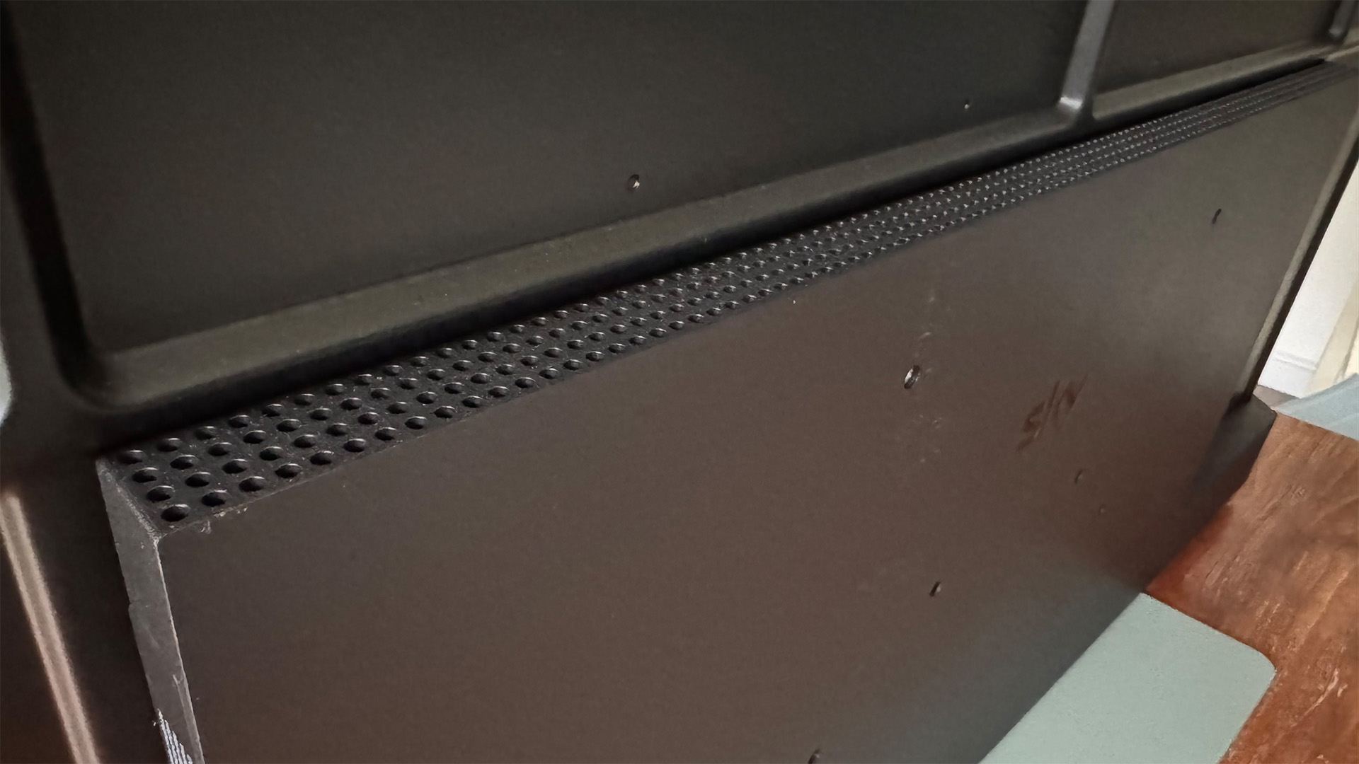 Sky Glass Air 4K TV rear of set showing speaker grille