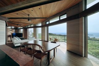 japanese house interior looking towards views