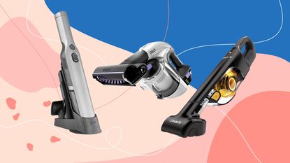 Handheld cordless vacuum cleaners on IH style background