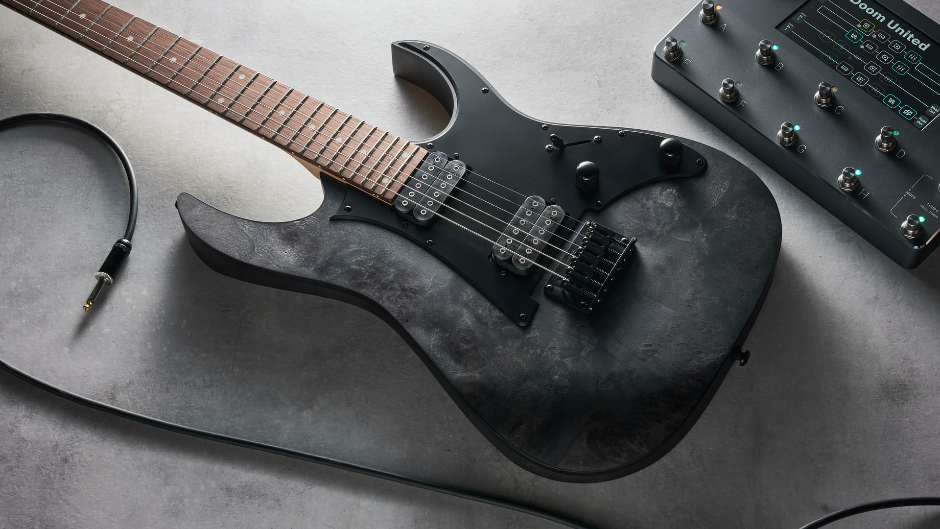 The Ibanez Standard Series RGR431PB finished in Charcoal Gray Flat