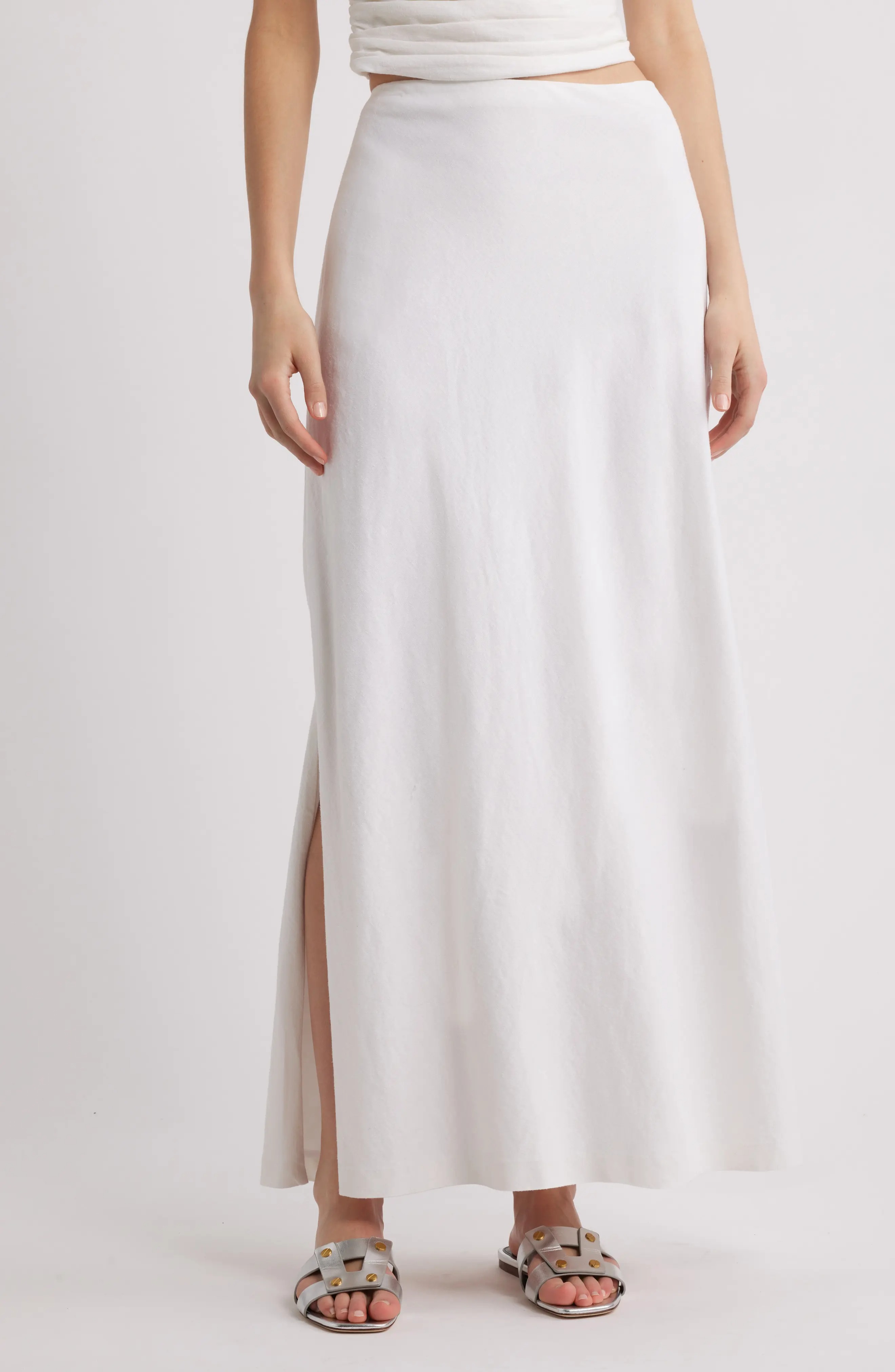 Open Edit, Linen Blend Skirt