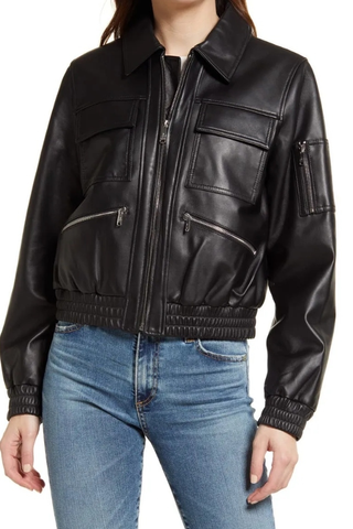 Leather Bomber Jacket