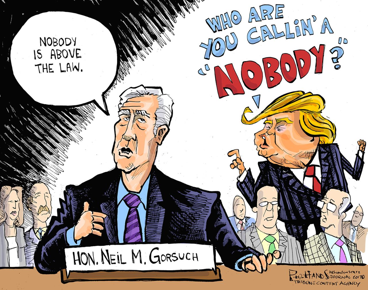 Political Cartoon U.S. Trump Gorsuch Supreme Court Confirmation