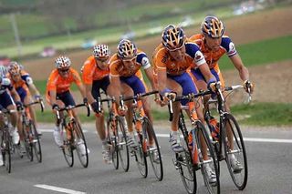 Rabobank ride at the front