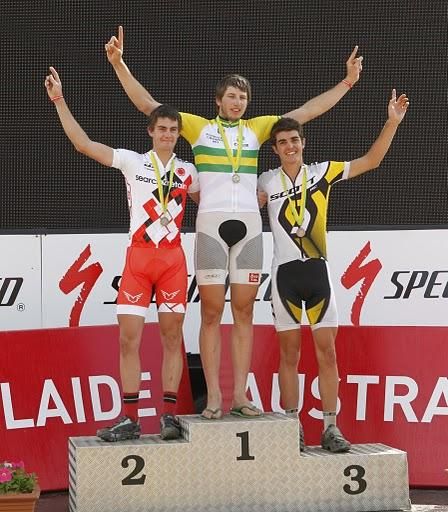 Under 19 men's cross country podium at Australian nationals