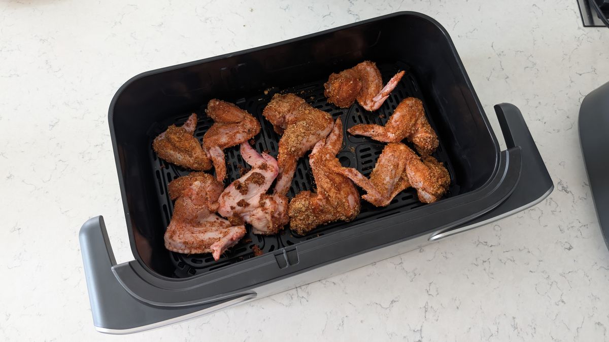 Food in Philips 5000 Series Megabasket Air Fryer with Steam
