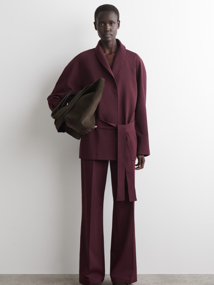 Wool-Blend Straight-Leg Trousers