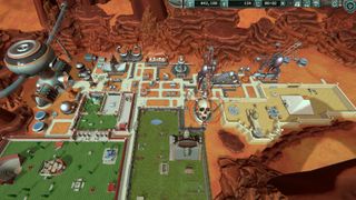 Screenshot from the video game Mars Attracts. It's a park simulation game where you build a theme park on Mars.