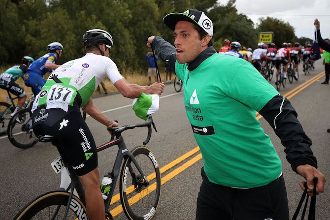 Dinner time for Dimension Data on stage 5 of the 2019 Tour of California