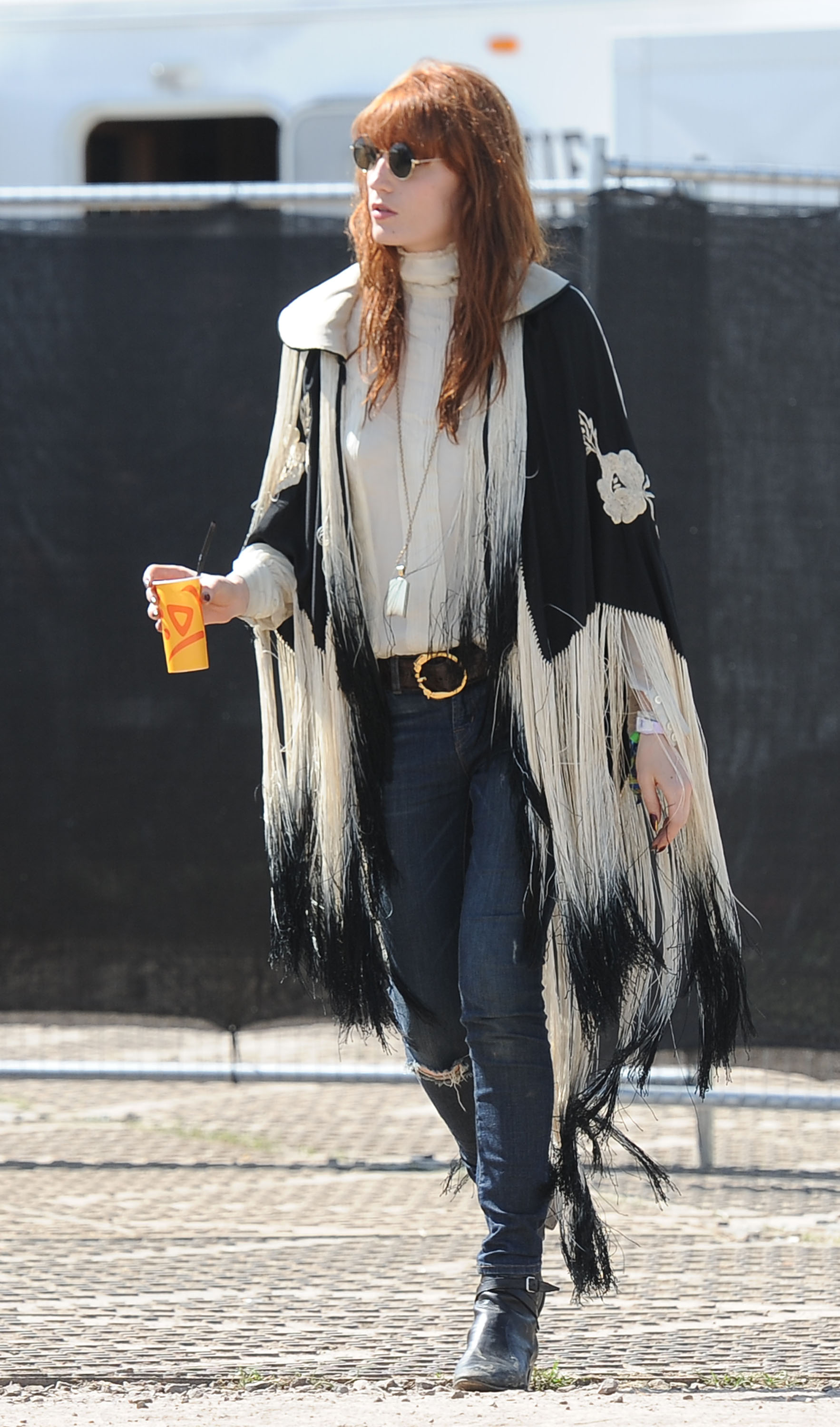 Florence Welch attends the Glastonbury Festival