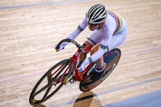 Matrix Fitness' Laura Kenny in action during the Women's Scratch Race.