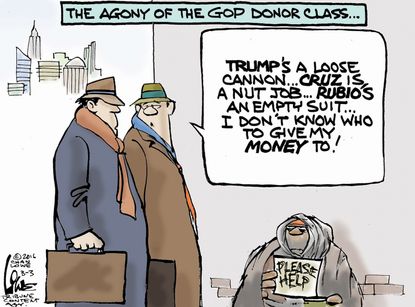 Political Cartoon U.S. GOP Donors 2016