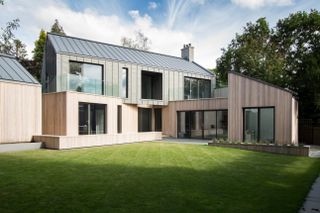 Zinc roof system for a contemporary home