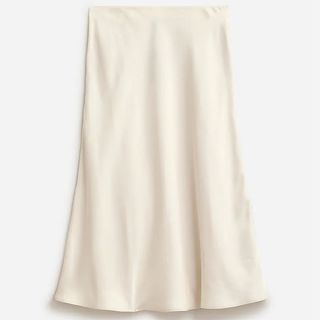 white bias cut skirt