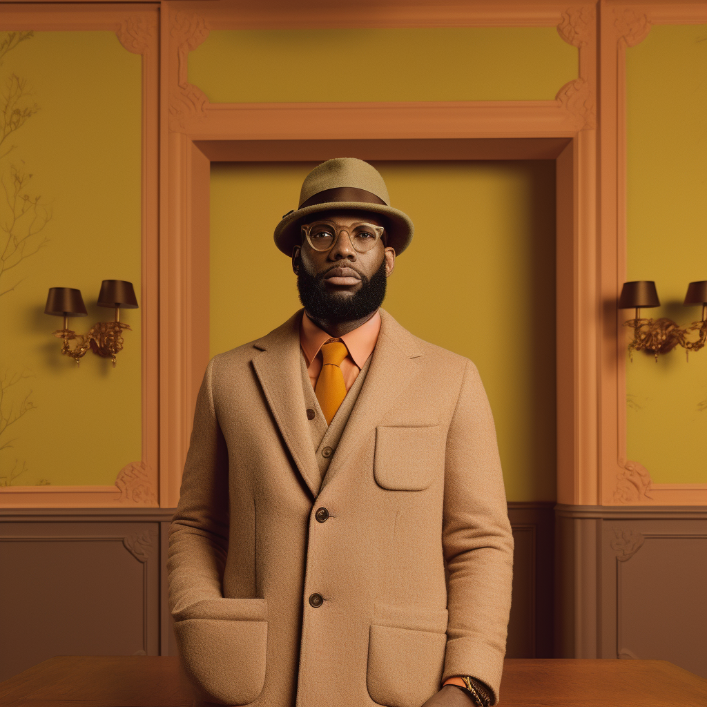 AI-generated image of sports stars as Wes Anderson characters