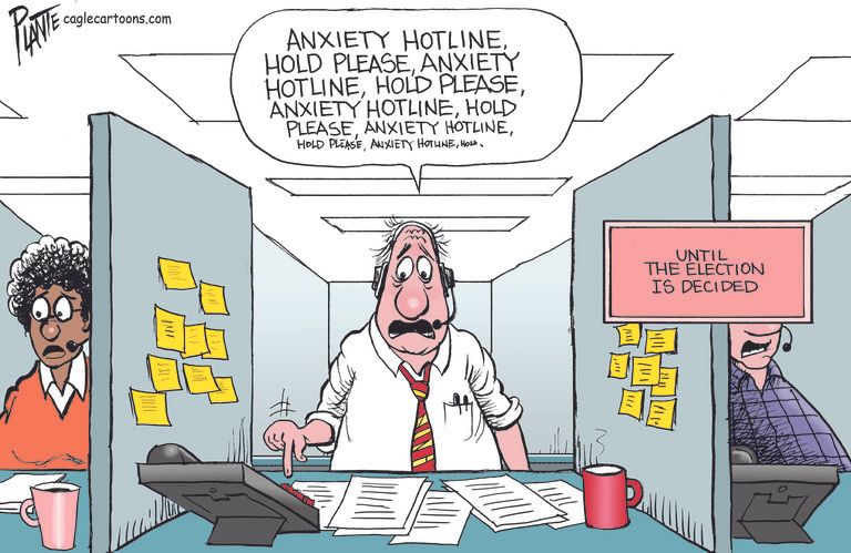 Editorial Cartoon U.S. 2020 election anxiety