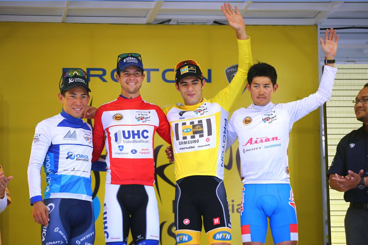 The jersey wearers following stage 7