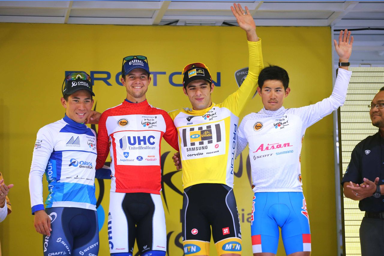 The jersey wearers following stage 7