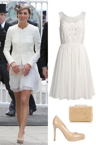 Kate Middleton - The Duchess of Cambridge - Kate Middleton wears Reiss to the Races - Kate Middleton Reiss dress - Reiss Shola Dress - Marie Claire - Marie Claire UK