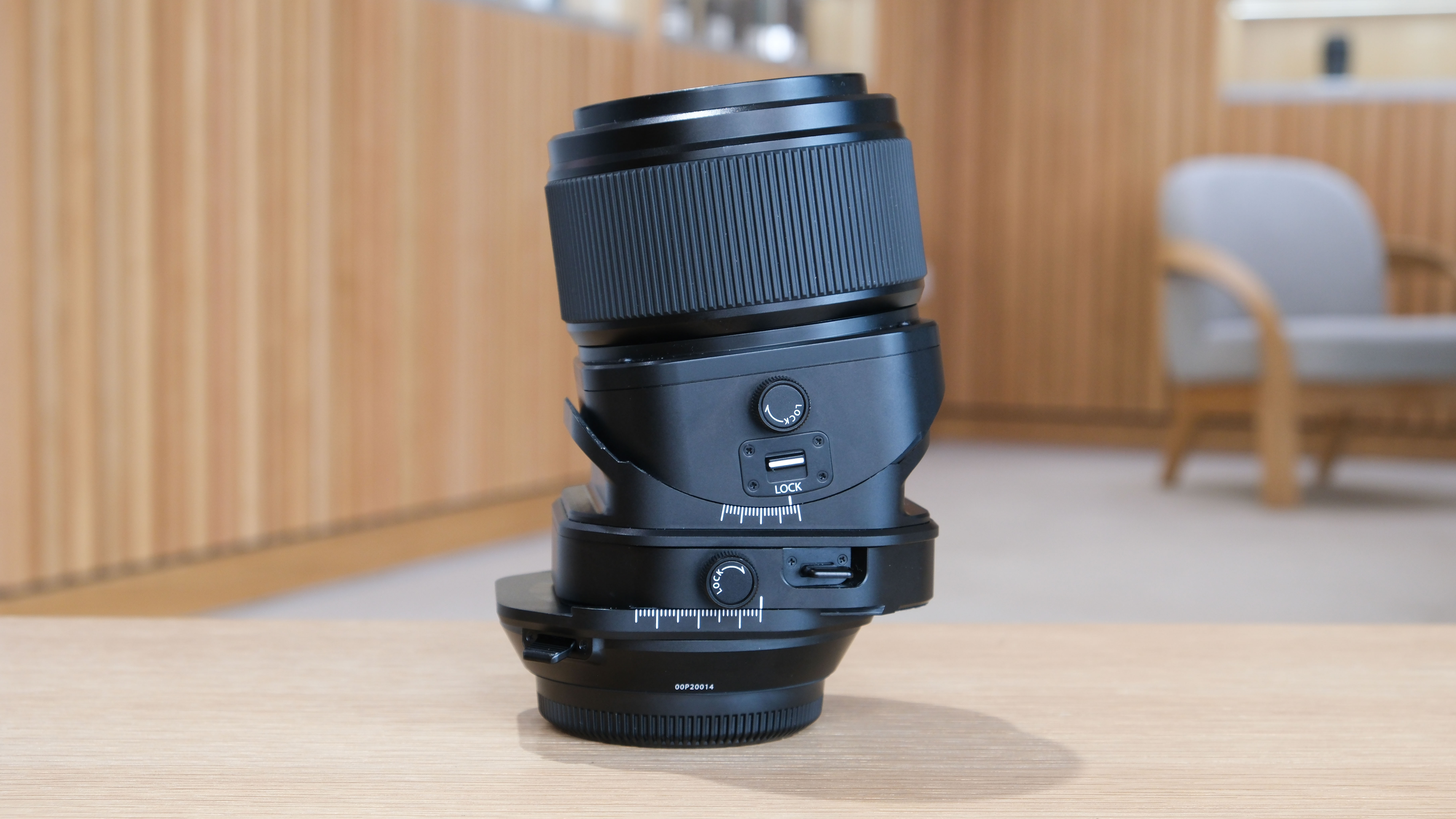 Fujifilm tilt-shift lenses in a showroom