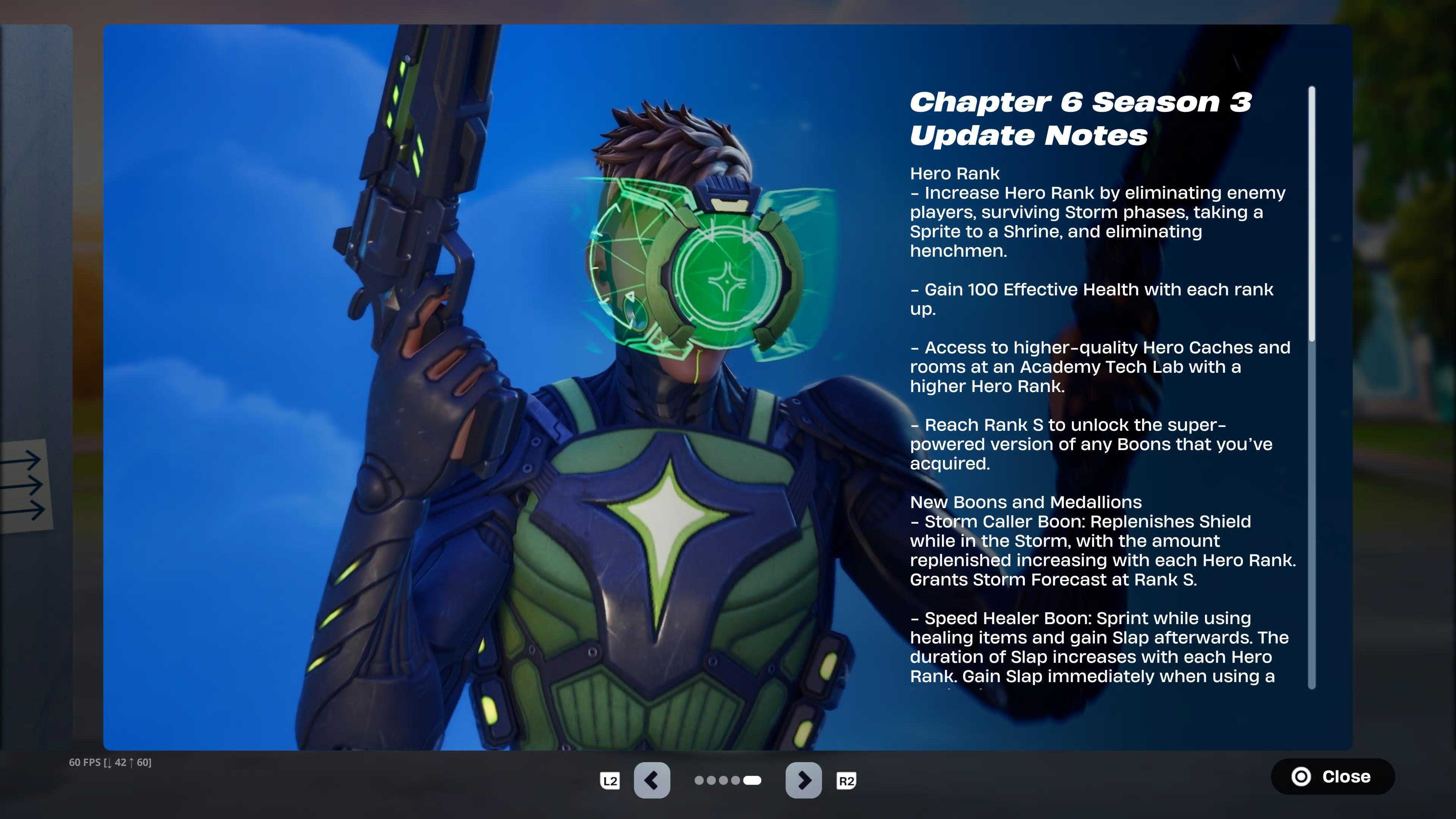 The update notes for Fortnite Chapter 6 Season 3