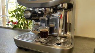 An espresso made in the Sage Oracle Jet