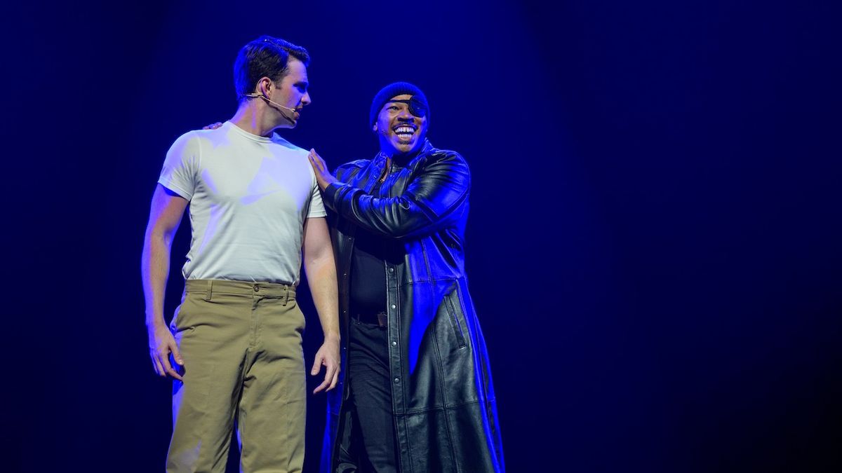 Steve Rogers and Nick Fury in Rogers: The musical