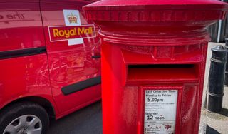 Royal Mail Panorama special - a Royal Mail postbox next to a Royal Mail van