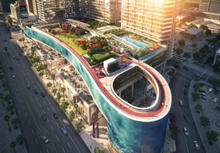 Render of the Oceanwide Plaza Park Deck, Los Angeles, USA
