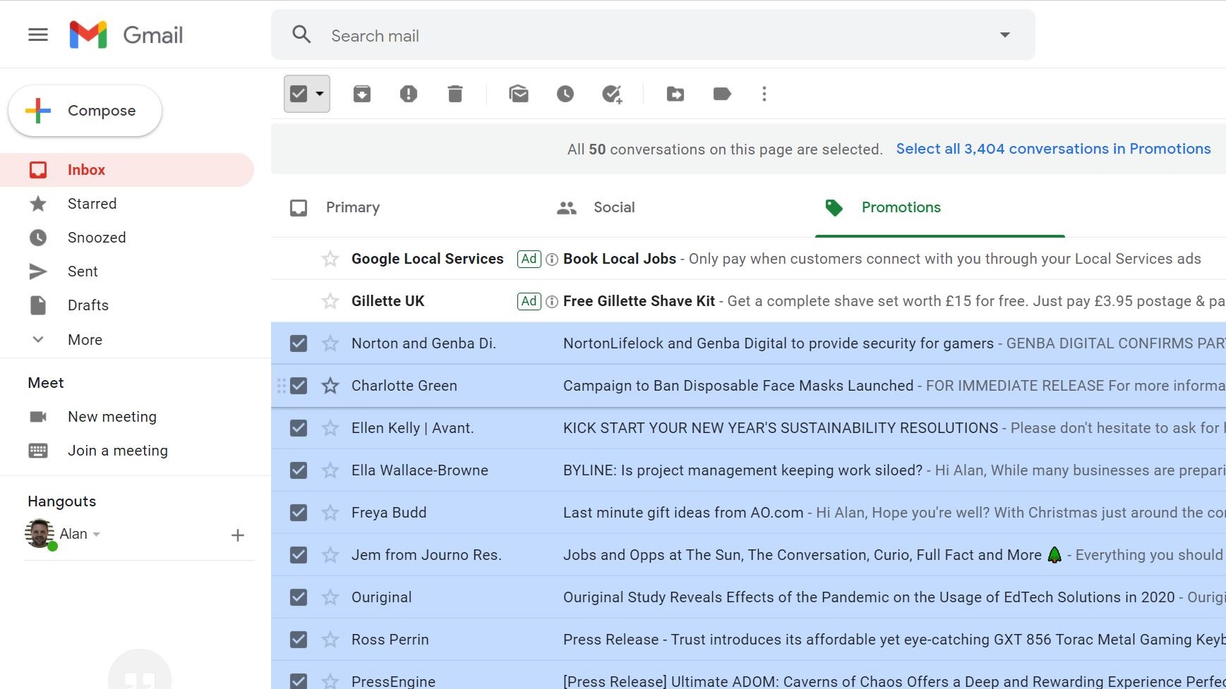 Шаг 2. Как удалить всю электронную почту в Gmail