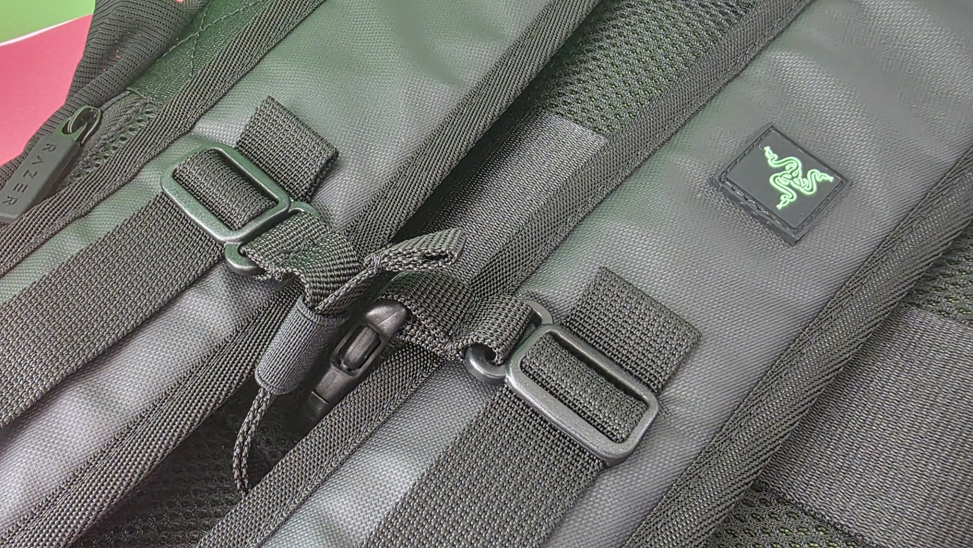 Black Razer backpack straps