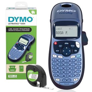 Dymo Letratag Lt-100h Handheld Label Maker | Abc Keyboard Label Printer With Easy-To-Use, 13 Character Lcd Screen | for Home or Office | Blue