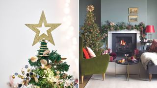 Gold star Christmas tree topper ideas