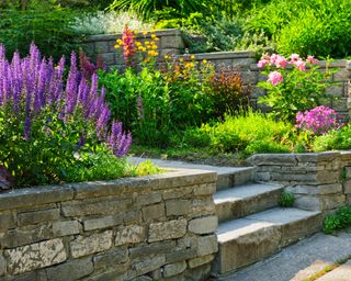 retaining walls with plants