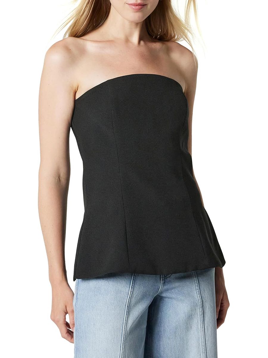The Drop, The Drop Women&rsquo;s Stowe Woven Strapless Tunic, Black, S