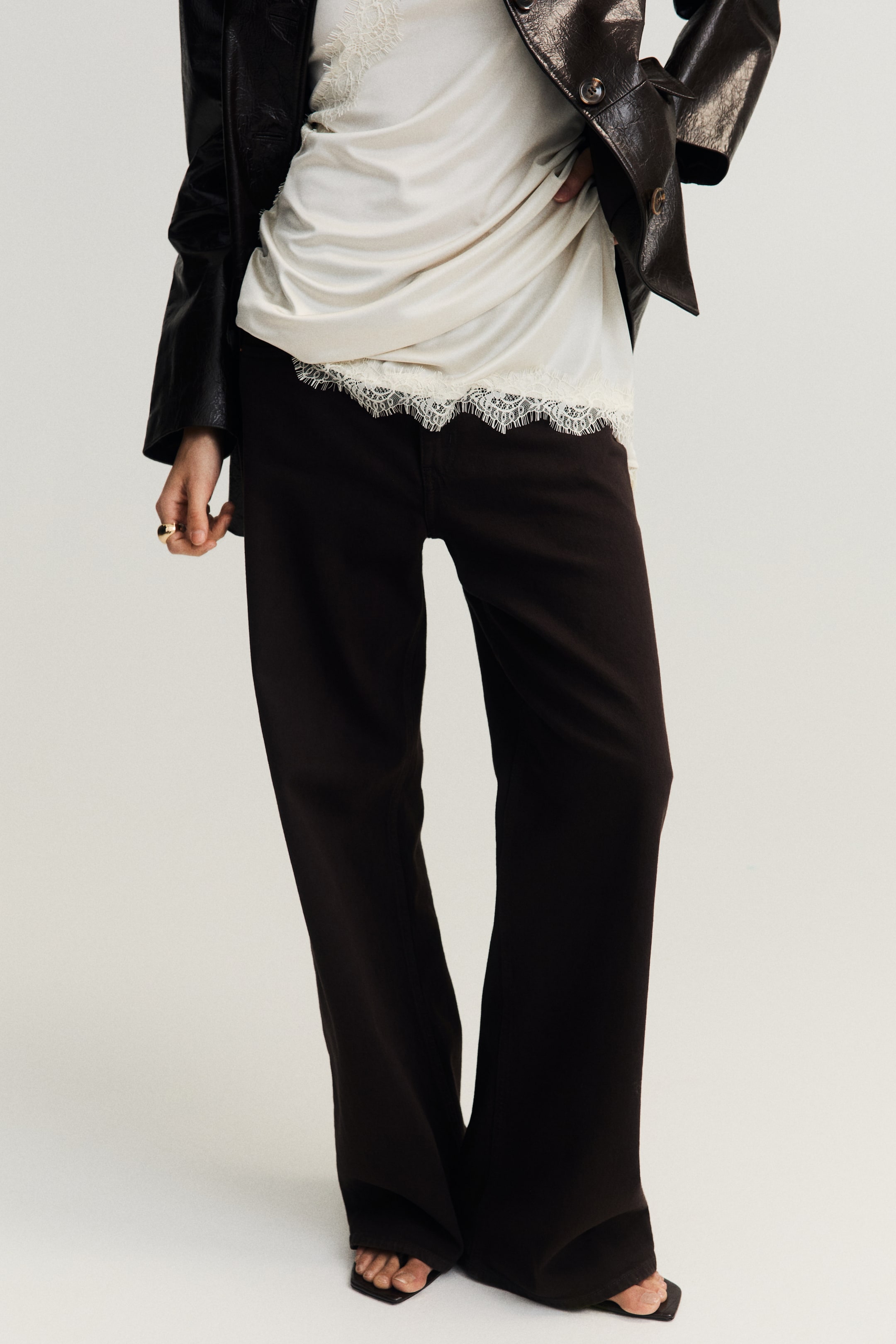 Wide High Waist Jeans - Denim Blue