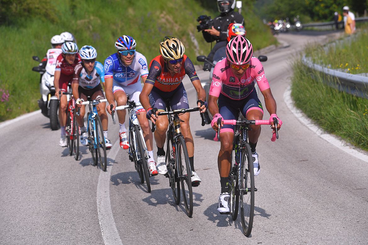 Nairo Quintana leading the way up the Giro d'Italia's final climb
