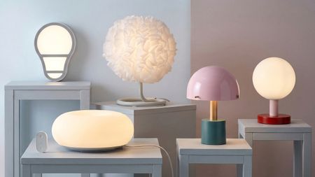 Selection of IKEA lamps on little tables